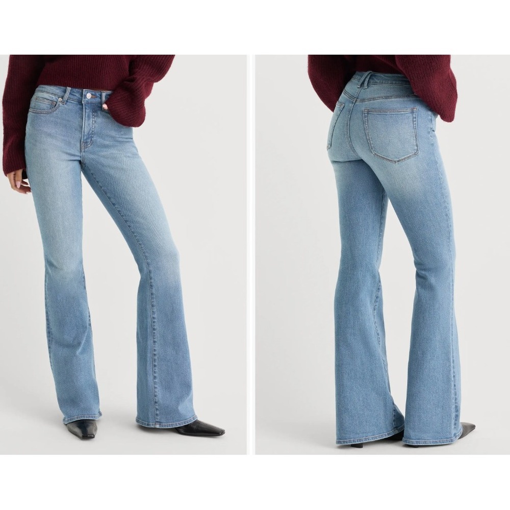 Good American Good Flare Light‎ Wash High Rise Denim Jeans GPFDVD10T Womens 20